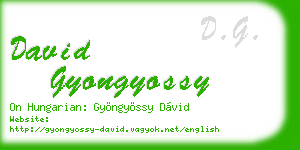 david gyongyossy business card