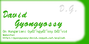 david gyongyossy business card